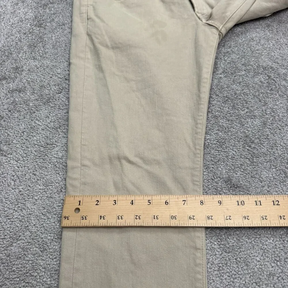 Bonobos Slim Fit Denim Jeans Mens 34x32 Khaki Beige Straight Leg Stretch Cotton